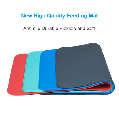 Silicone Waterproof Dog Cat Pet Food Mats Tray - Non Slip Pet Dog Cat Bowl Mats Placemat - FDA Grade Dog Pet Cat Feeding Mat-Pink