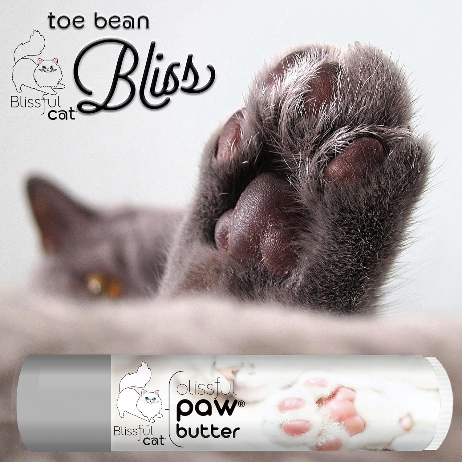 The Blissful Cat Paw Butter, Moisturizer for Dry Paw Pads, Softens and Protects a Rough Paw, Versatile, Lick-Safe Cat Paw Balm, 0.15 Oz.