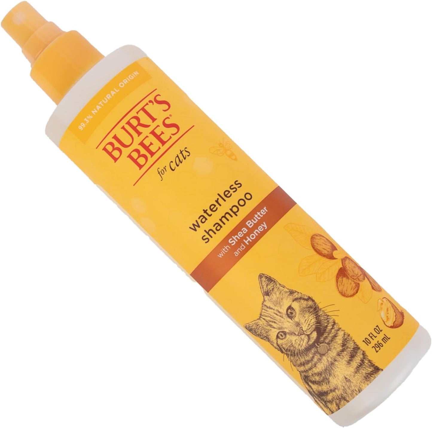 Cat Naturally Derived Waterless Shampoo with Shea Butter and Honey - Cat Waterless Shampoo Spray - Easy to Use Cat Dry Shampoo - Made in the USA, 10 Oz