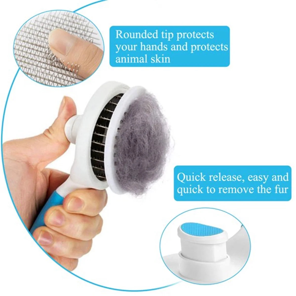 Dog & Cat Brush, Self Cleaning Slicker Brushe for Shedding and Grooming Removes Loose Undercoat, Mats and Tangled Hair Grooming Comb for Cat Dog Brush Massage