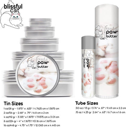 The Blissful Cat Paw Butter, Moisturizer for Dry Paw Pads, Softens and Protects a Rough Paw, Versatile, Lick-Safe Cat Paw Balm, 0.15 Oz.