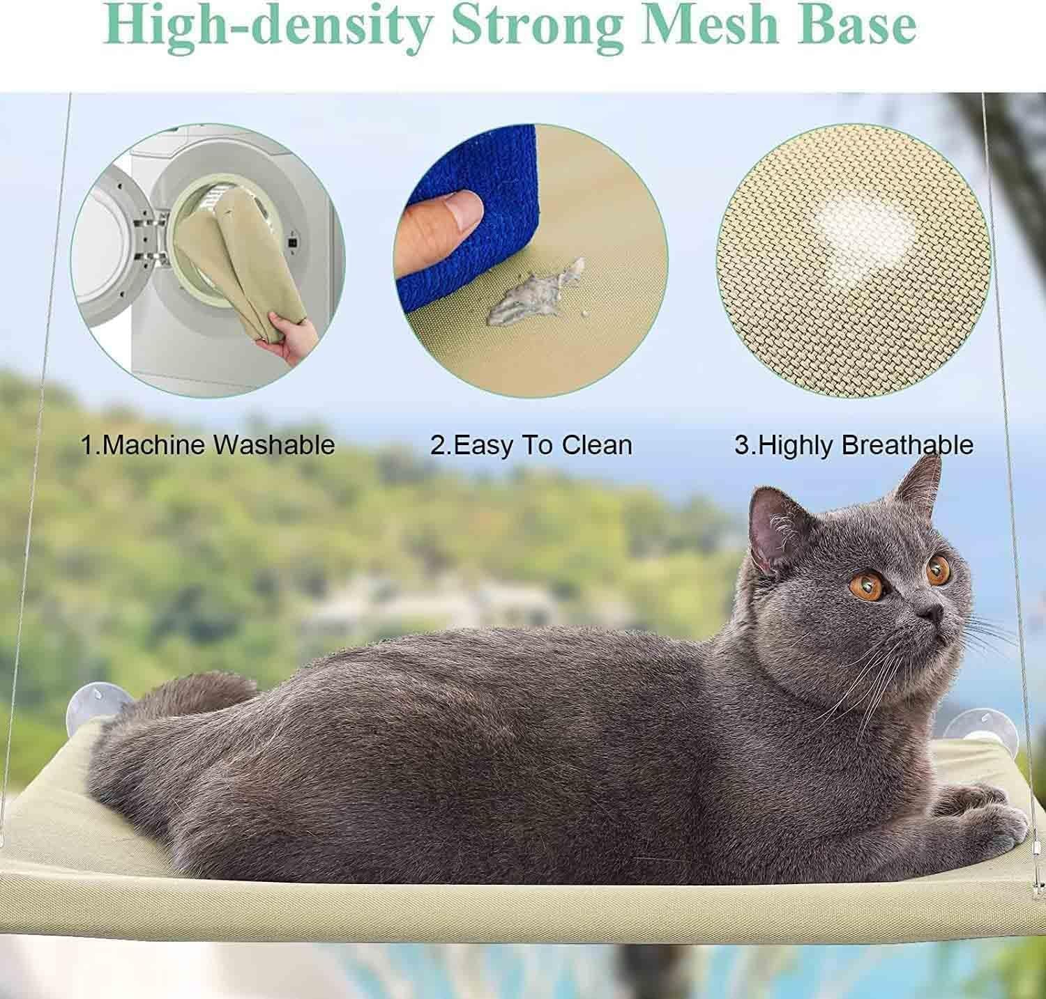 Cat Hammock for Window Cat Window Bed Cat Window Perch for Indoor Cats Suction Cups Cat Window Hammock Space Saving Window Seat for Cats inside (Blue)