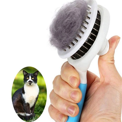 Dog & Cat Brush, Self Cleaning Slicker Brushe for Shedding and Grooming Removes Loose Undercoat, Mats and Tangled Hair Grooming Comb for Cat Dog Brush Massage