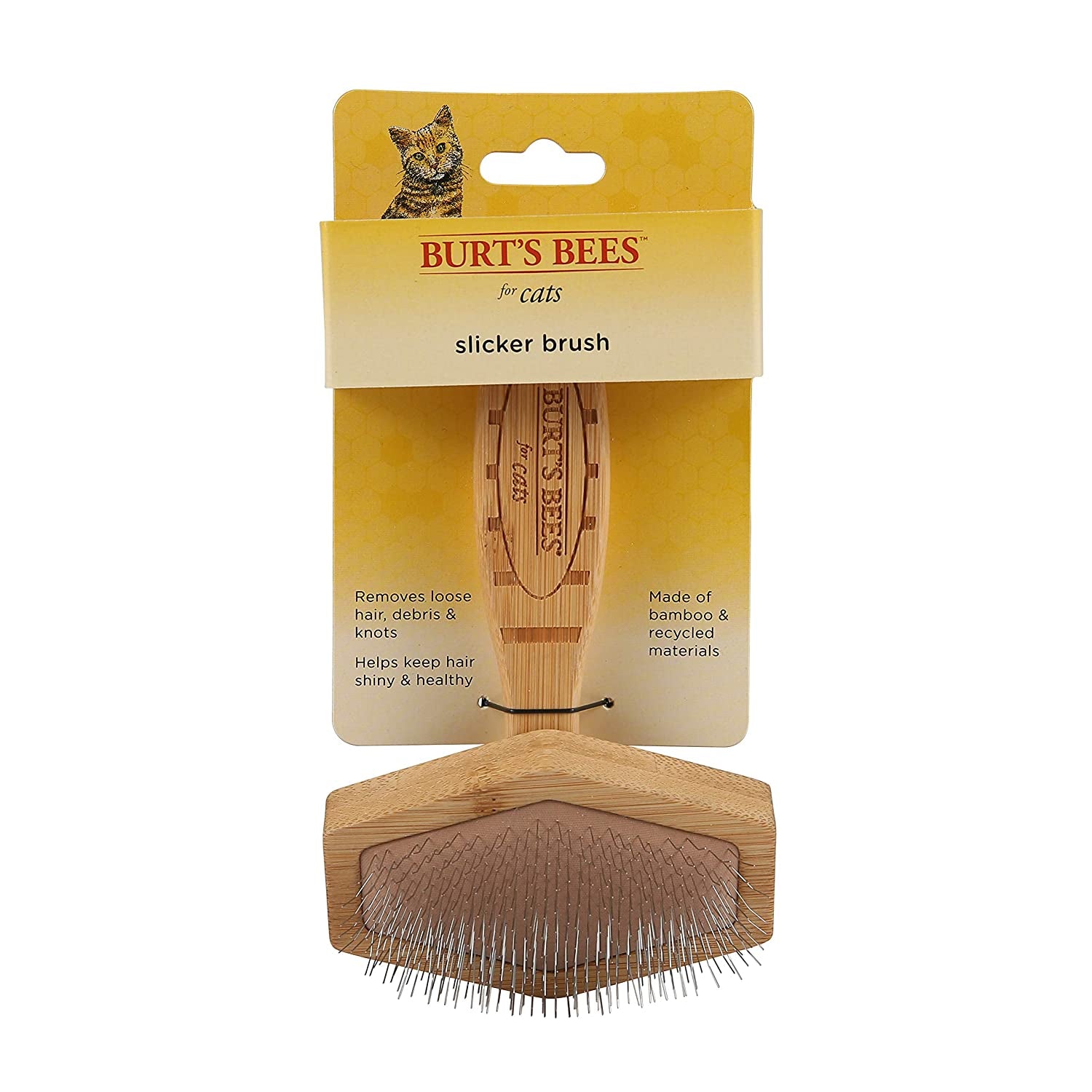 Slicker Brush | Removes Loose Cat Fur, Prevents Matting | Ideal for Daily Grooming, Smooth Coat