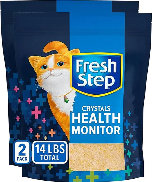 Crystals Health Monitoring Cat Litter, Unscented, 14 Lbs Total, (2 Pack of 7Lb Bags) (Package May Vary)