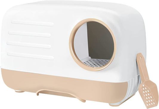 Petament Cat Litter Box,Fully Enclosed Litter Box Holds Odors,Prevents Urine and Litter Leakage, Assembly Free,Easy to Clean Stylish Litter Box Furniture with Pull-Out Litter Tray and Litter Scoop1